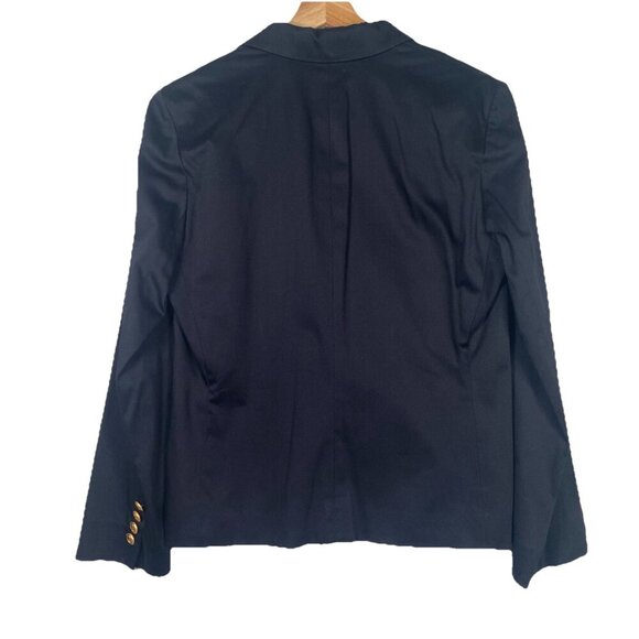 Vintage Ralph Lauren Gold Buttons Black Blazer Size M Equestrian Preppy Cotton - Picture 4 of 8
